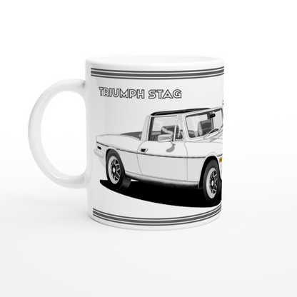 Triumph Stag  White and Black Car Mug