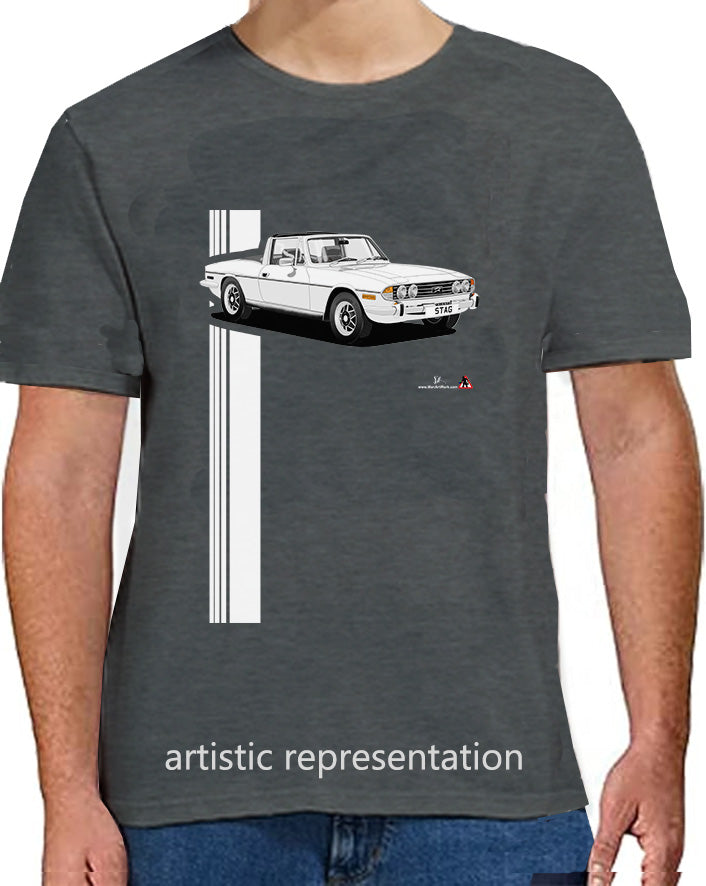 Triumph Stag in White and Black 76-77 T Shirt