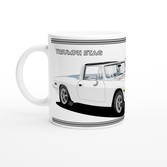 Triumph Stag  White and Blue Car Mug