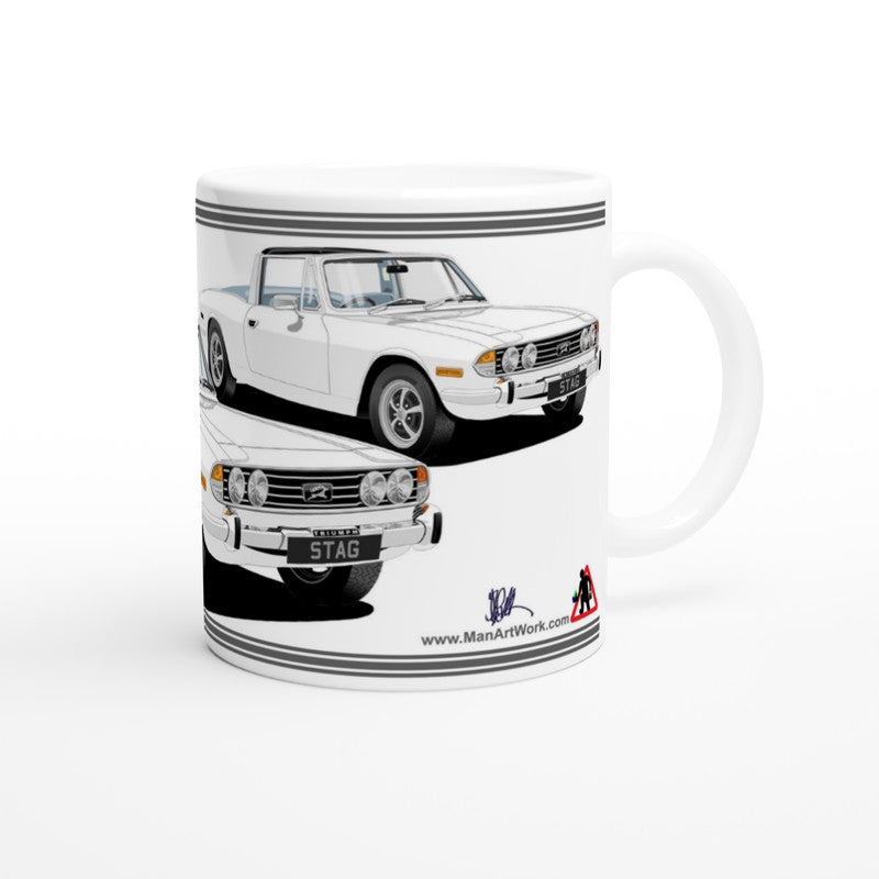 Triumph Stag  White and Blue Car Mug