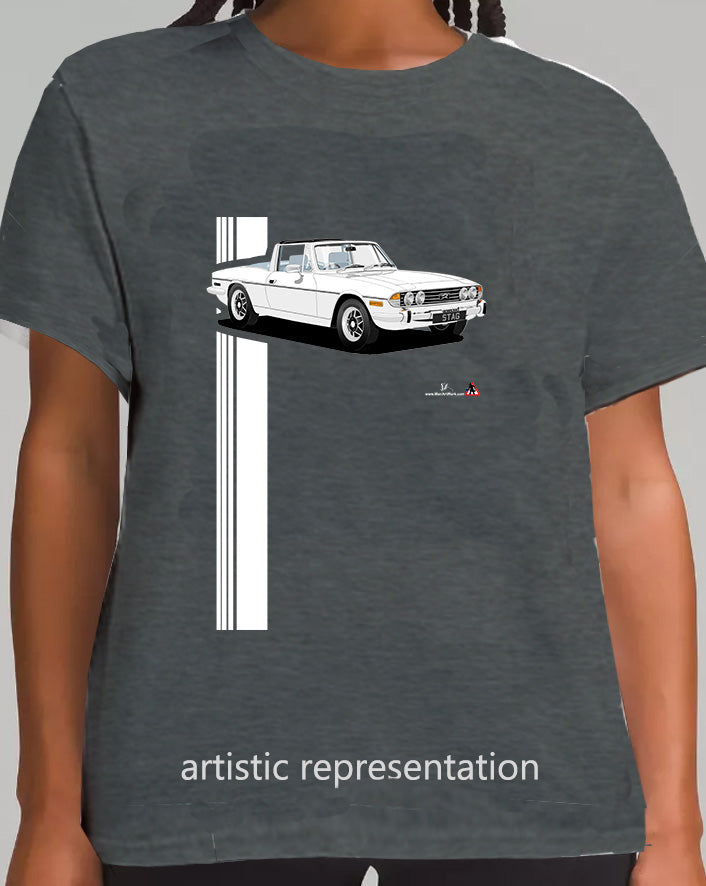 Triumph Stag in White and Blue 73-75 T Shirt