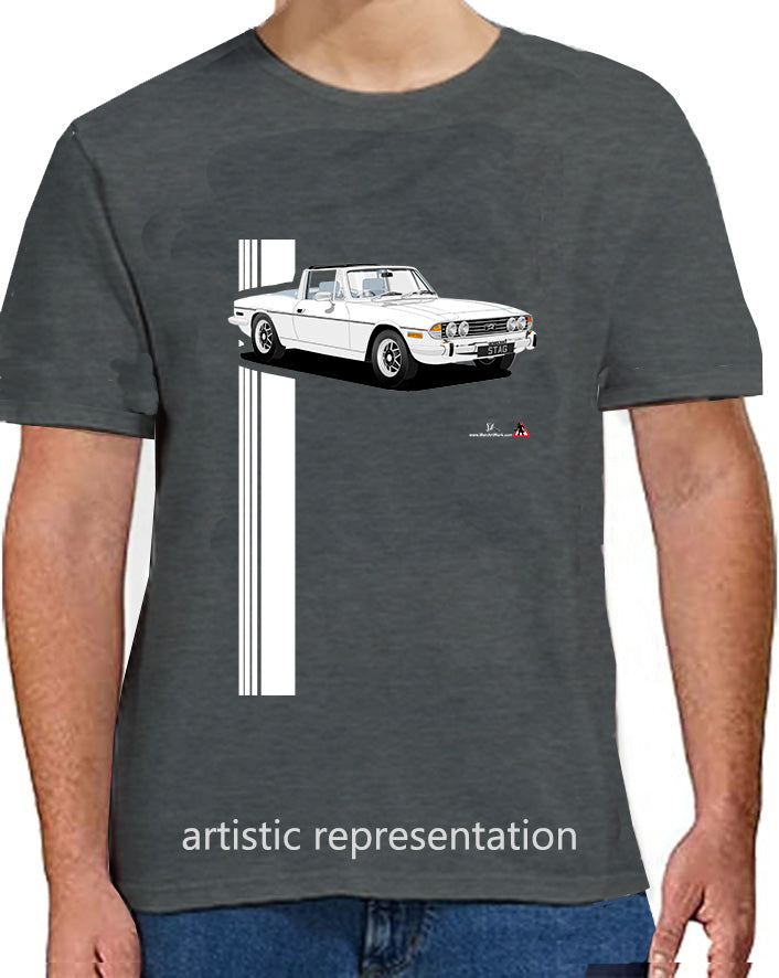 Triumph Stag in White and Blue 73-75 T Shirt