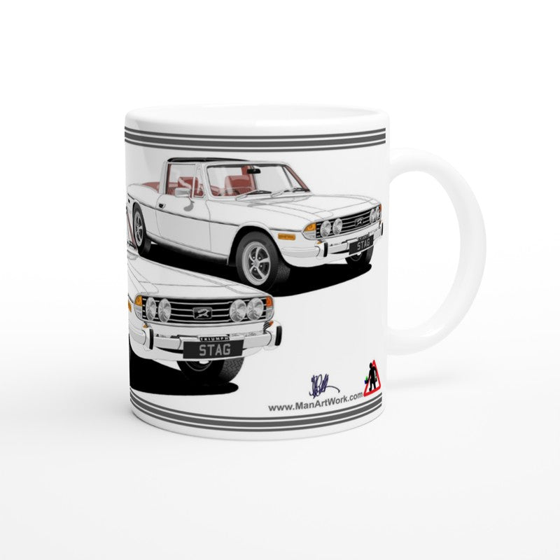 Triumph Stag  White and Brown Car Mug