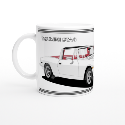 Triumph Stag  White and Red Car Mug