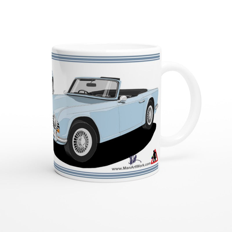 Triumph TR4 in Light Blue Art Mug