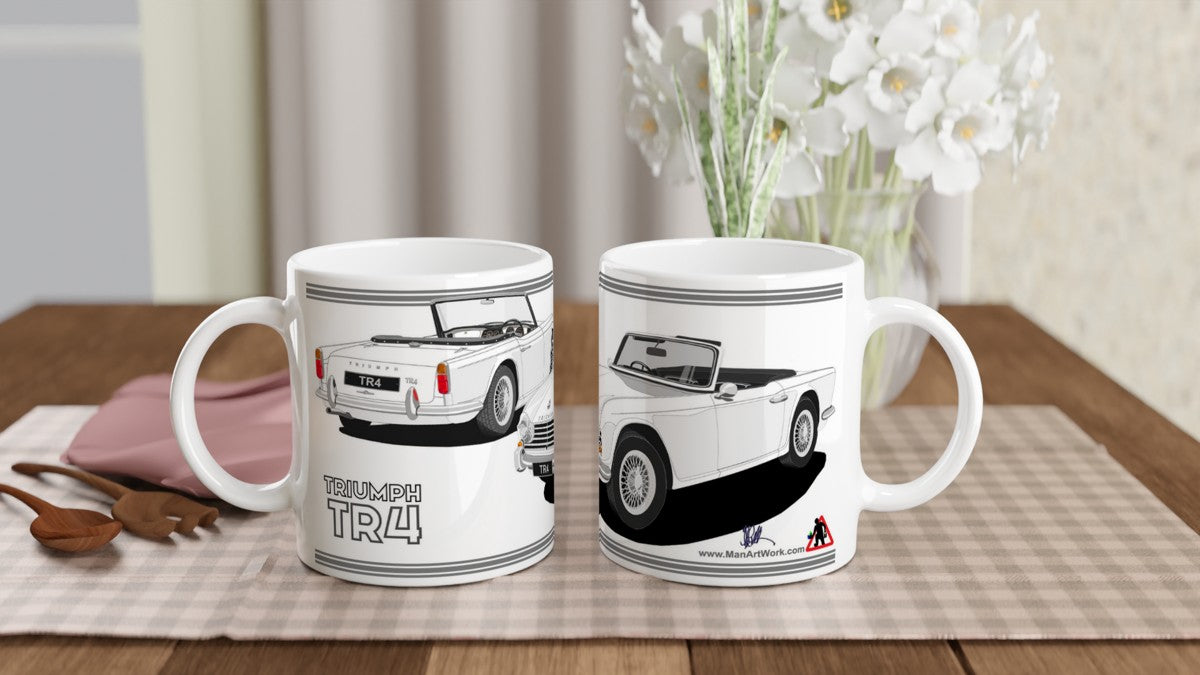 Triumph TR4 in White Art Mug