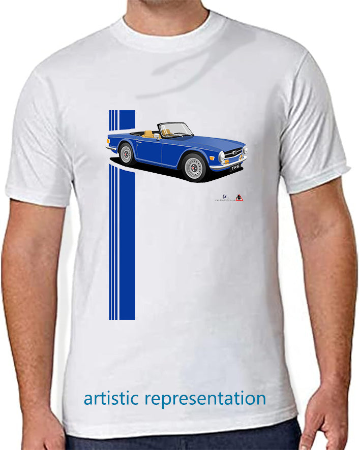 Triumph TR6 in Bright Blue Art T Shirt