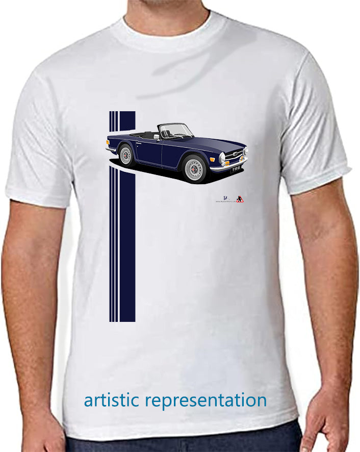 Triumph TR6 in Dark Blue Art T Shirt