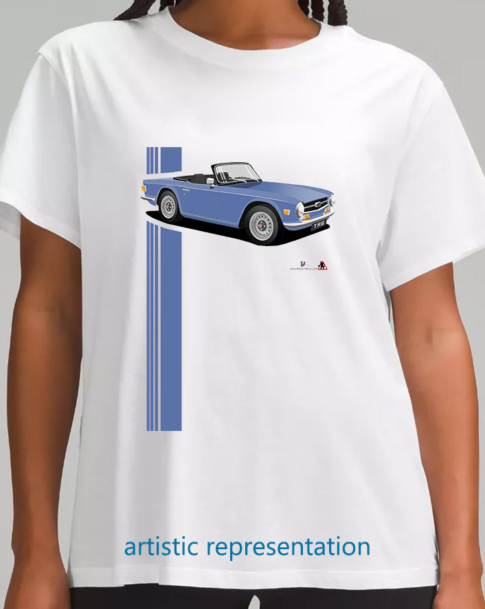 Triumph TR6 in Mid Blue Art T Shirt