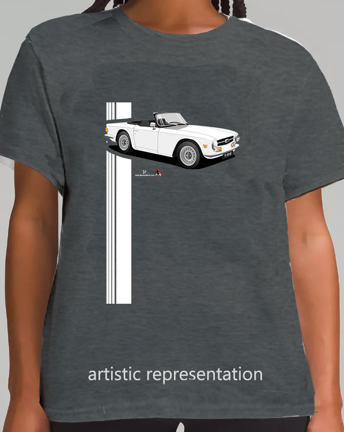 Triumph TR6 in White Art T Shirt