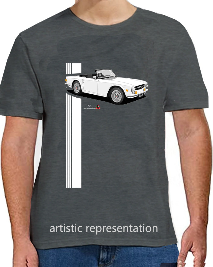 Triumph TR6 in White Art T Shirt