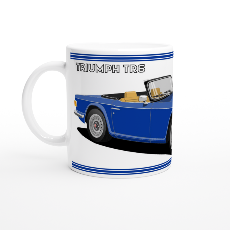 Triumph TR6 in Bright Blue Art Mug