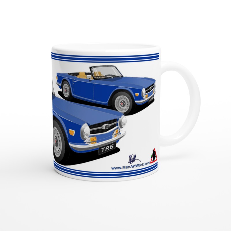 Triumph TR6 in Bright Blue Art Mug