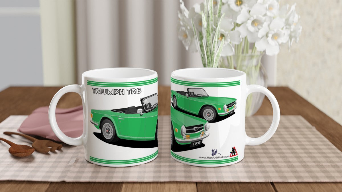 Triumph TR6 in Bright Green Art Mug