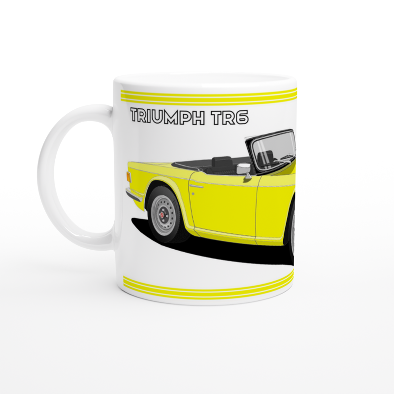 Triumph TR6 in Bright Yellow Art Mug