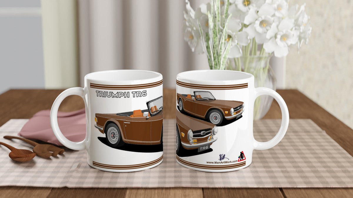 Triumph TR6 in Brown Art Mug