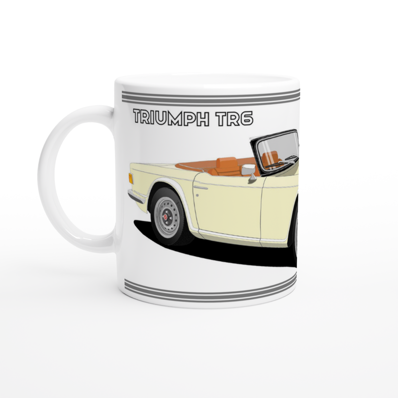 Triumph TR6 in Cream Art Mug