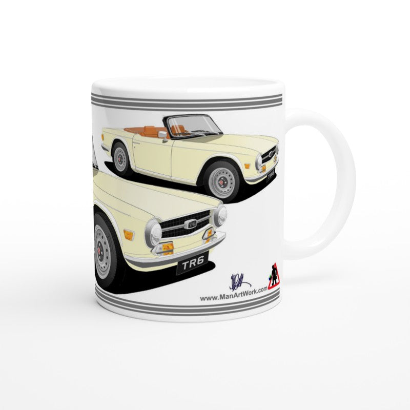 Triumph TR6 in Cream Art Mug