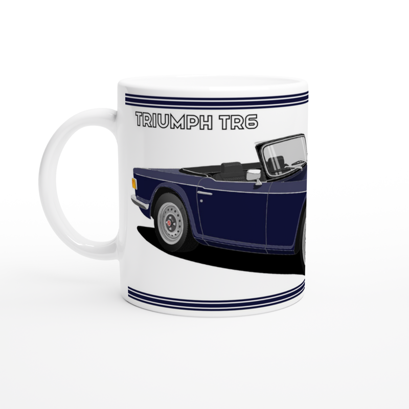 Triumph TR6 in Dark Blue Art Mug