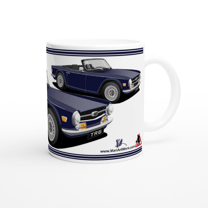 Triumph TR6 in Dark Blue Art Mug