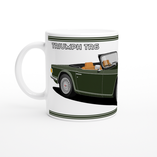 Triumph TR6 in Dark Green Art Mug