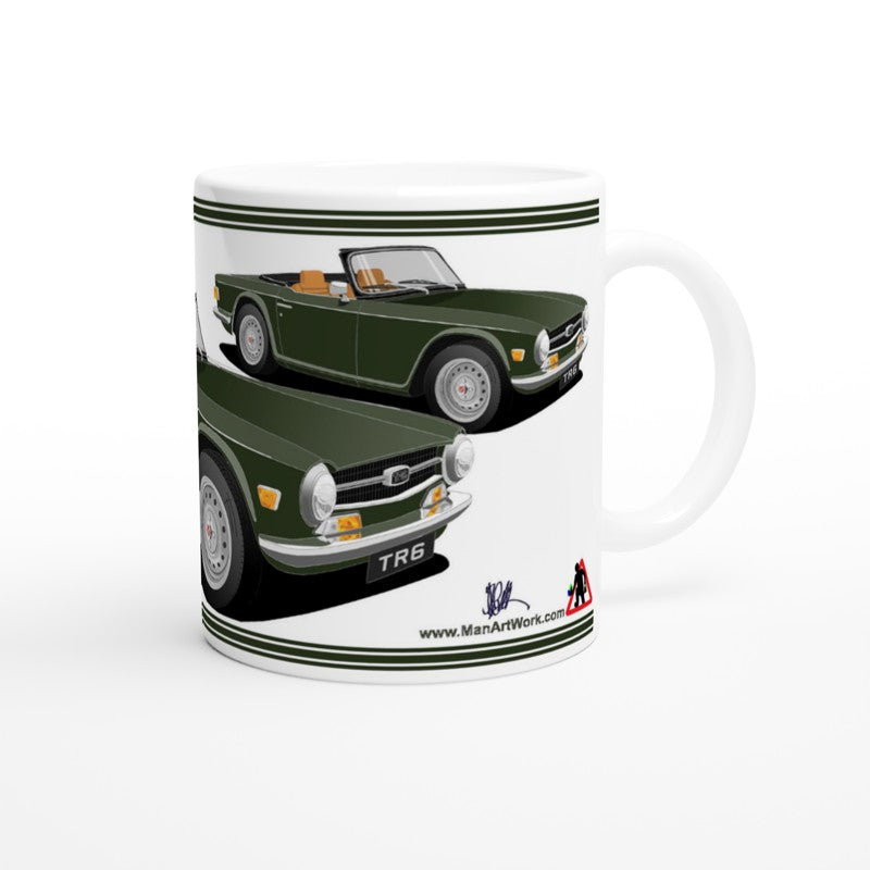 Triumph TR6 in Dark Green Art Mug