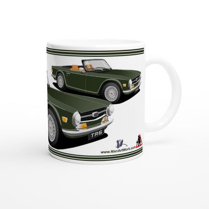 Triumph TR6 in Dark Green Art Mug