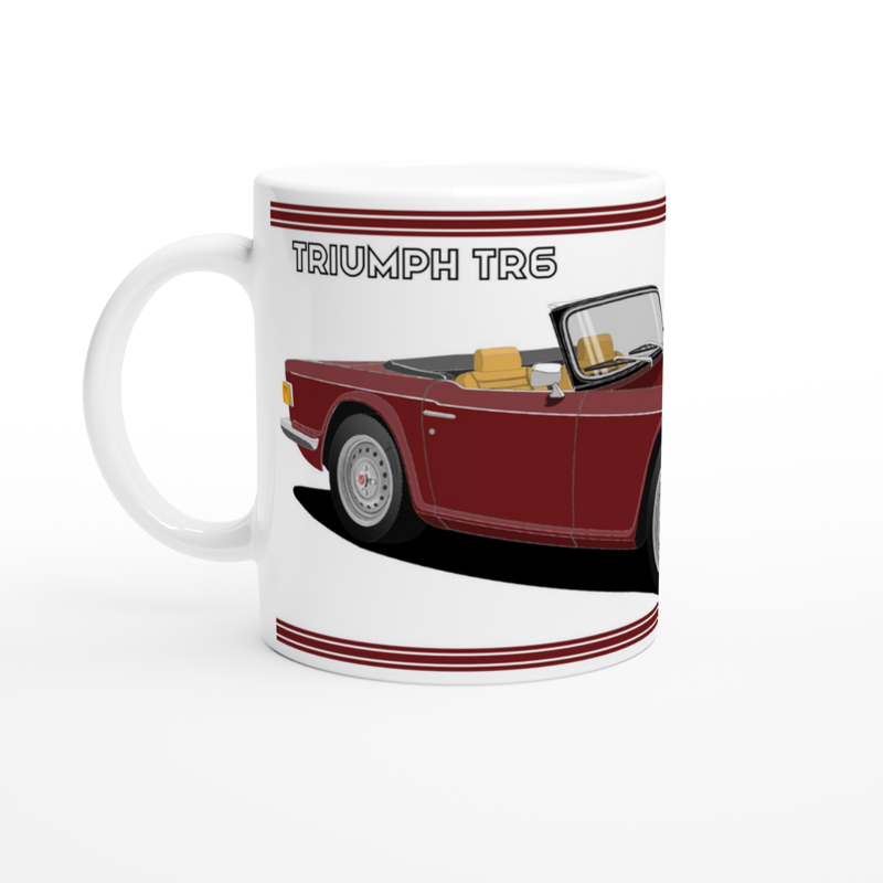 Triumph TR6 in Dark Red Art Mug