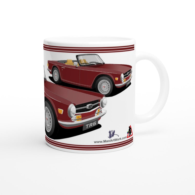 Triumph TR6 in Dark Red Art Mug