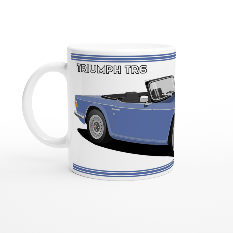 Triumph TR6 in Mid Blue Art Mug