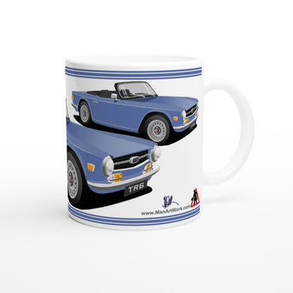 Triumph TR6 in Mid Blue Art Mug