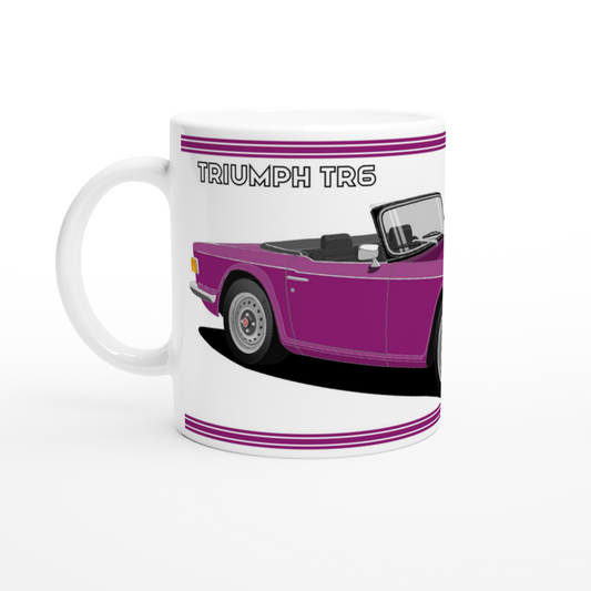 Triumph TR6 in Purple Art Mug