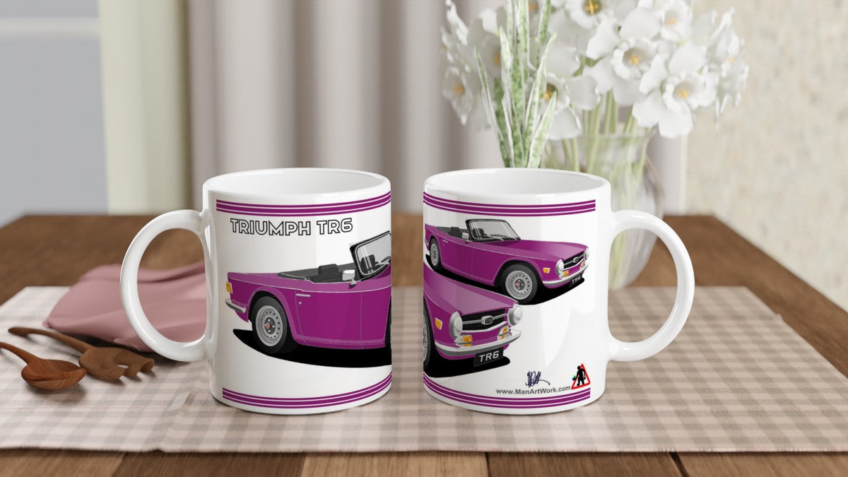 Triumph TR6 in Purple Art Mug