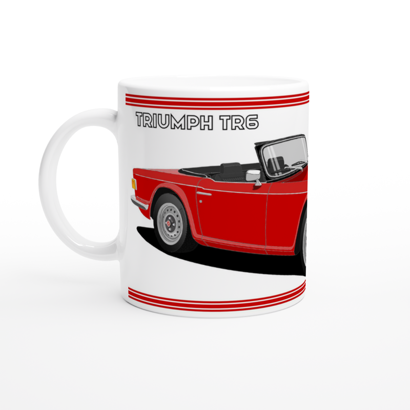 Triumph TR6 in Red Art Mug