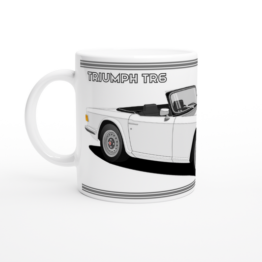 Triumph TR6 in White Art Mug