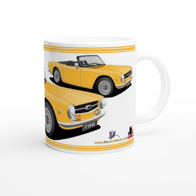 Triumph TR6 in Yellow Art Mug