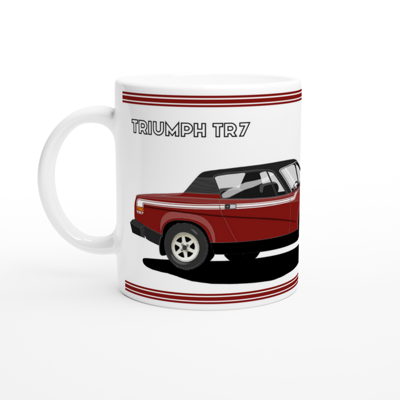 Triumph TR7 Victory in Dark Red Art Mug