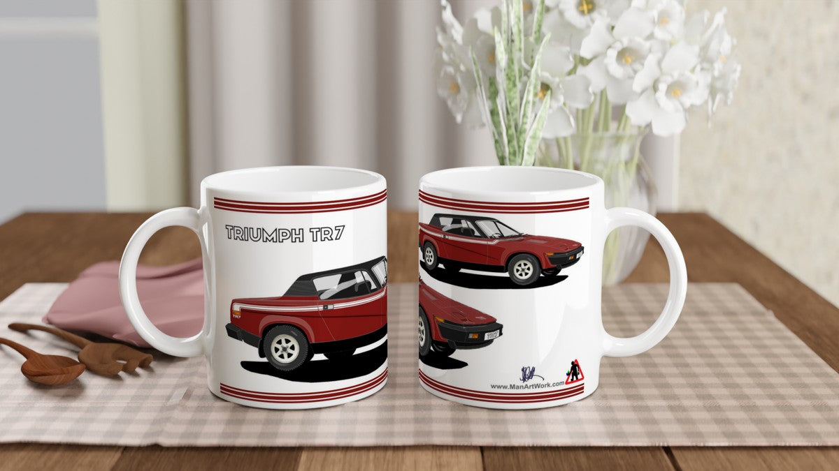 Triumph TR7 Victory in Dark Red Art Mug