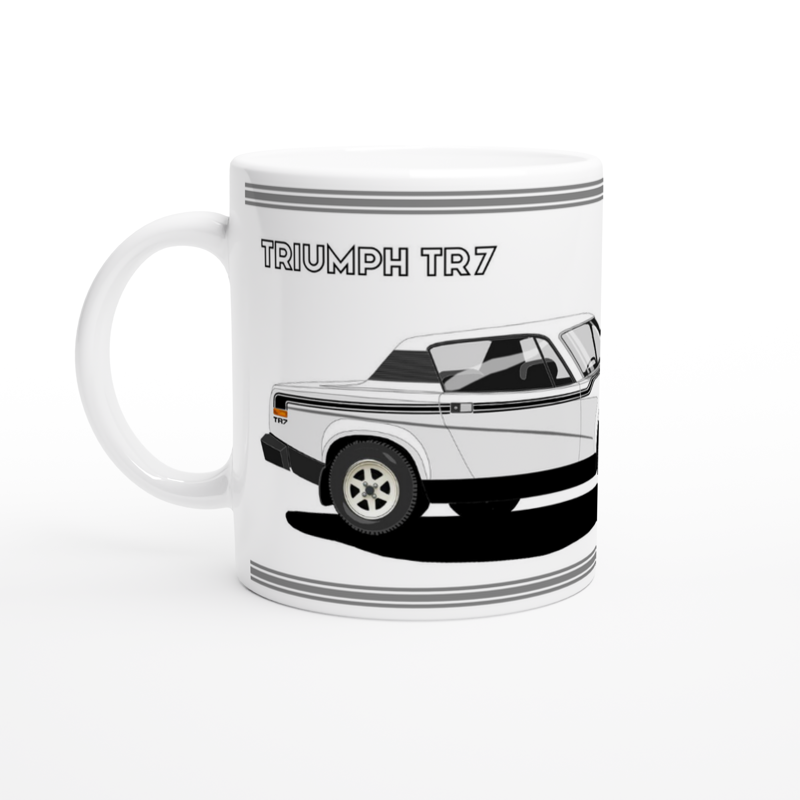 Triumph TR7 Victory in White Art Mug