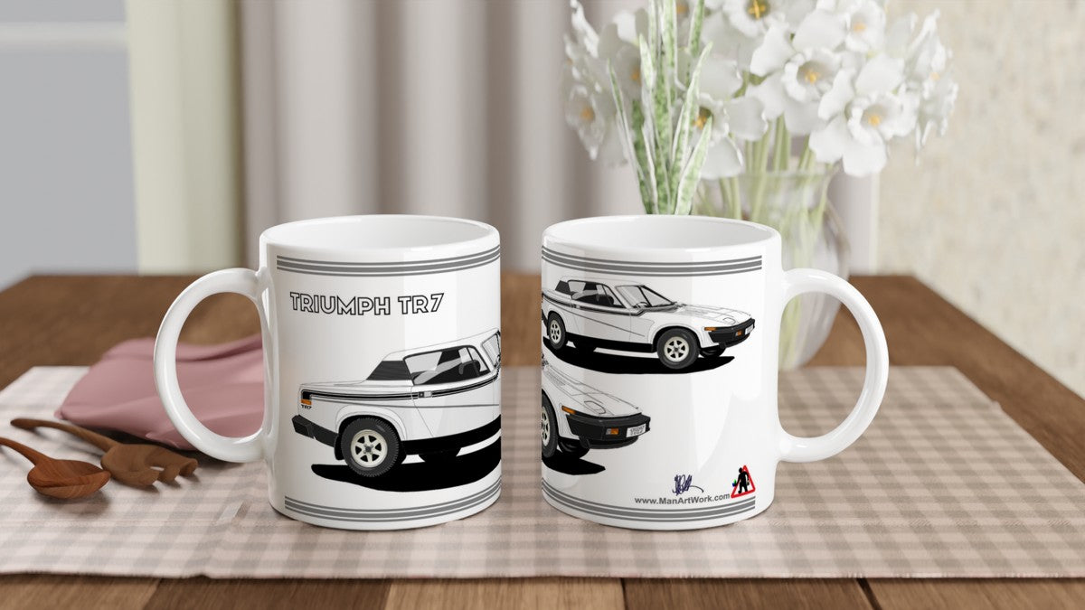 Triumph TR7 Victory in White Art Mug