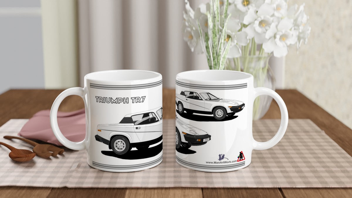 Triumph TR7 in White Art Mug