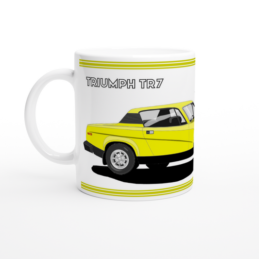 Triumph TR7 in Yellow Art Mug