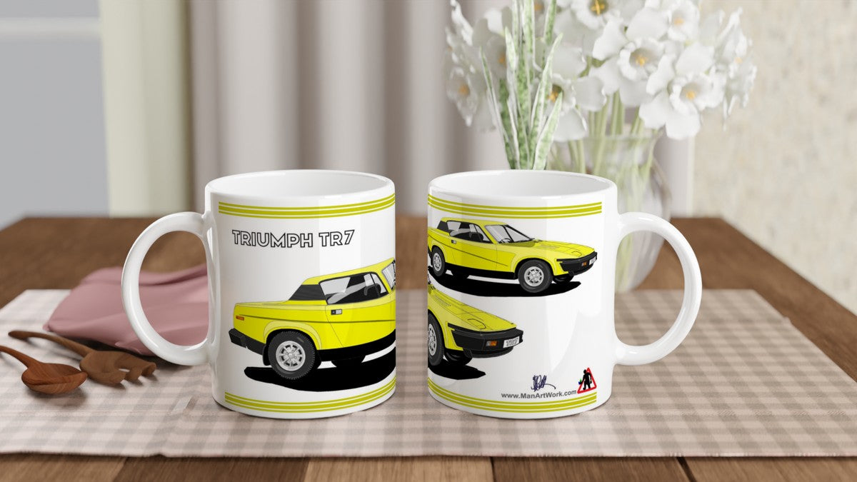 Triumph TR7 in Yellow Art Mug