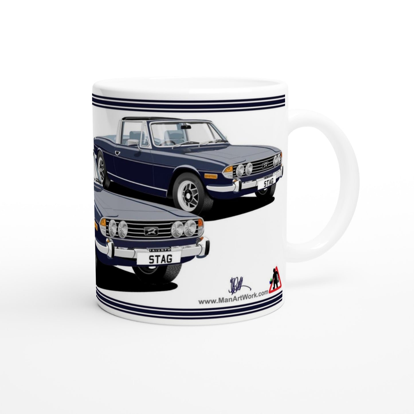 Triumph Stag  Dark Blue and Blue Car Mug
