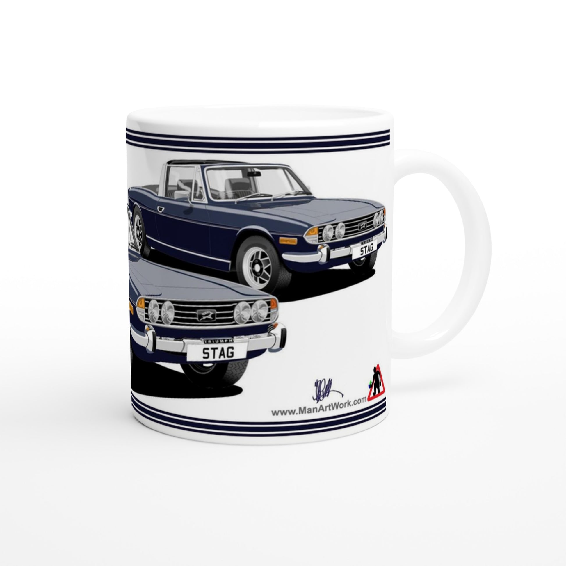 Triumph Stag Sapphire Blue and Black Car Mug