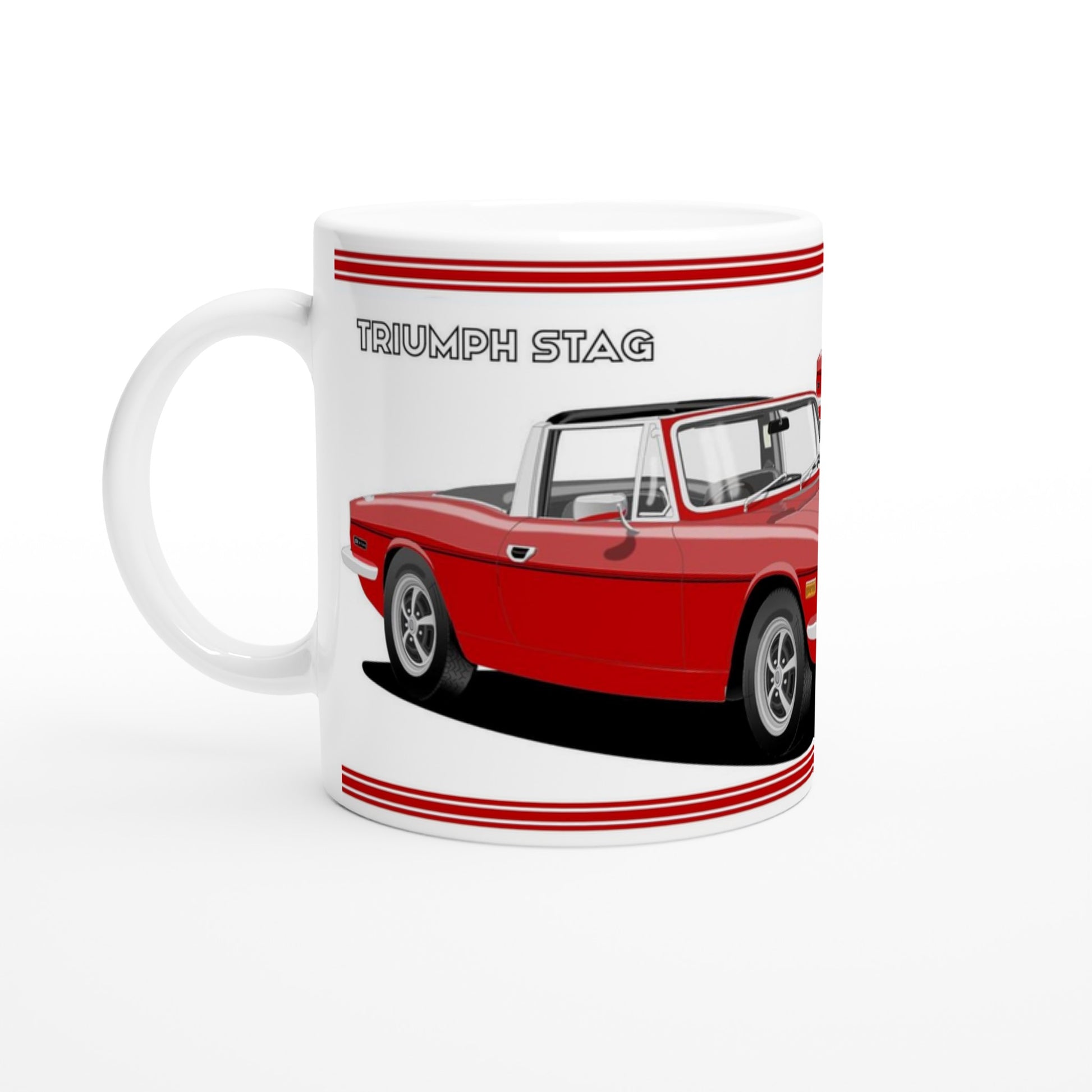 Triumph Stag Signal Red and Black Car Mug