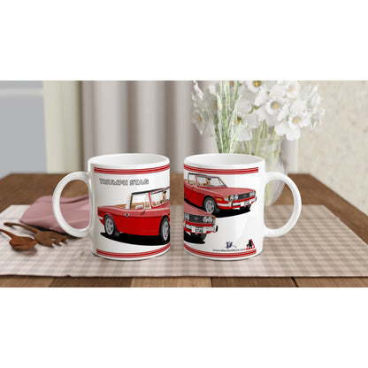 Triumph Stag Signal Red and Tan Car Mug
