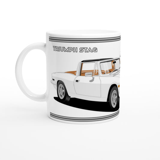Triumph Stag  White and Tan Car Mug
