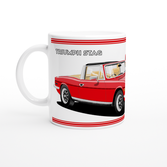 Triumph Stag Red and Beige Car Mug