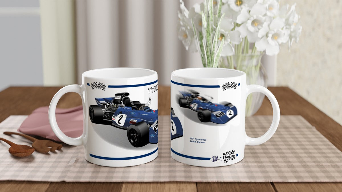 Tyrrell 003 F1 Motor Racing Art Mug